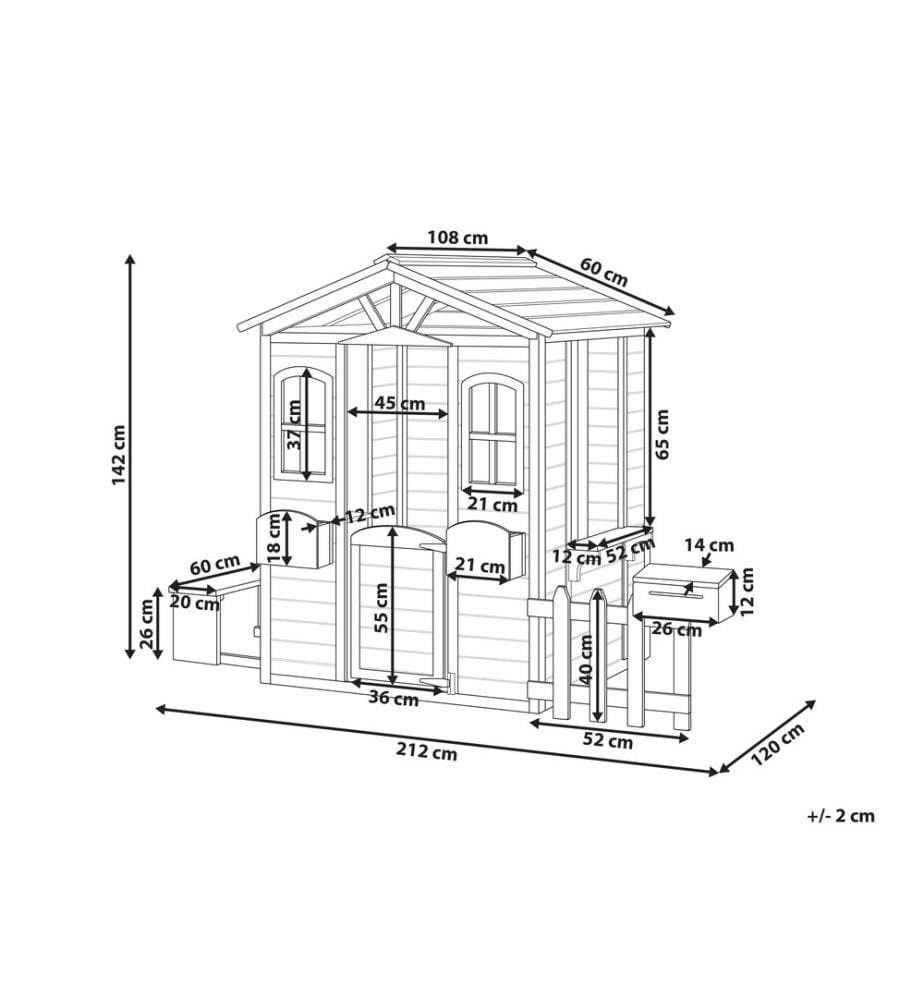 Cabane de jardin pour enfants AMPELIKO Bois de sapin Marron