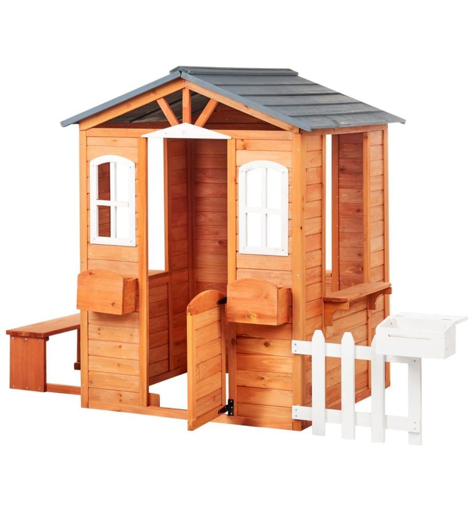 Cabane de jardin pour enfants AMPELIKO Bois de sapin Marron