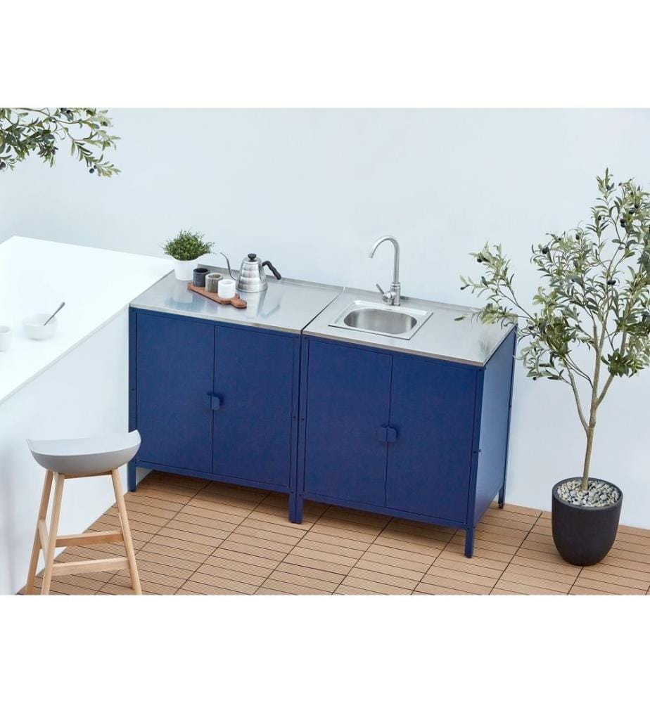 Outdoor-Küchenschrank mit Spüle VILAMA Blau