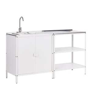Outdoor-Küche 2er Set mit Spüle VILAMA Metall Weiss