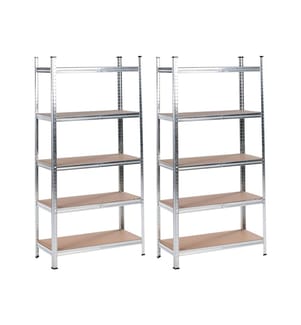 Garagenregal 2er Set XITTA Metall 75 cm 30 cm Silber