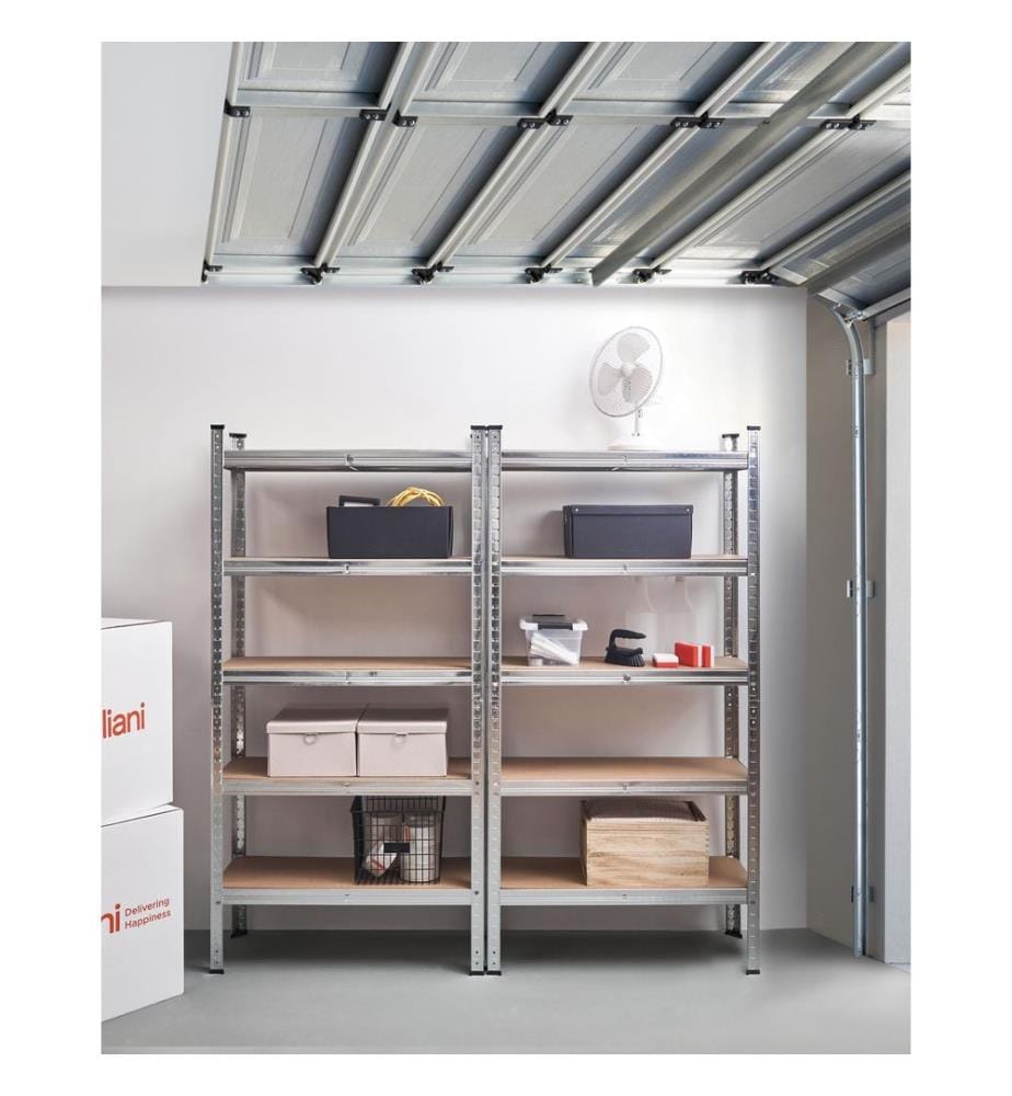 Garagenregal 2er Set XITTA Metall 75 cm 30 cm Silber