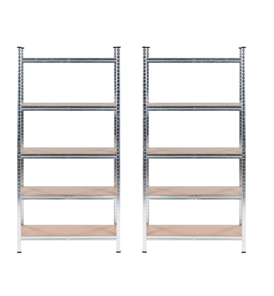 Garagenregal 2er Set XITTA Metall 75 cm 30 cm Silber