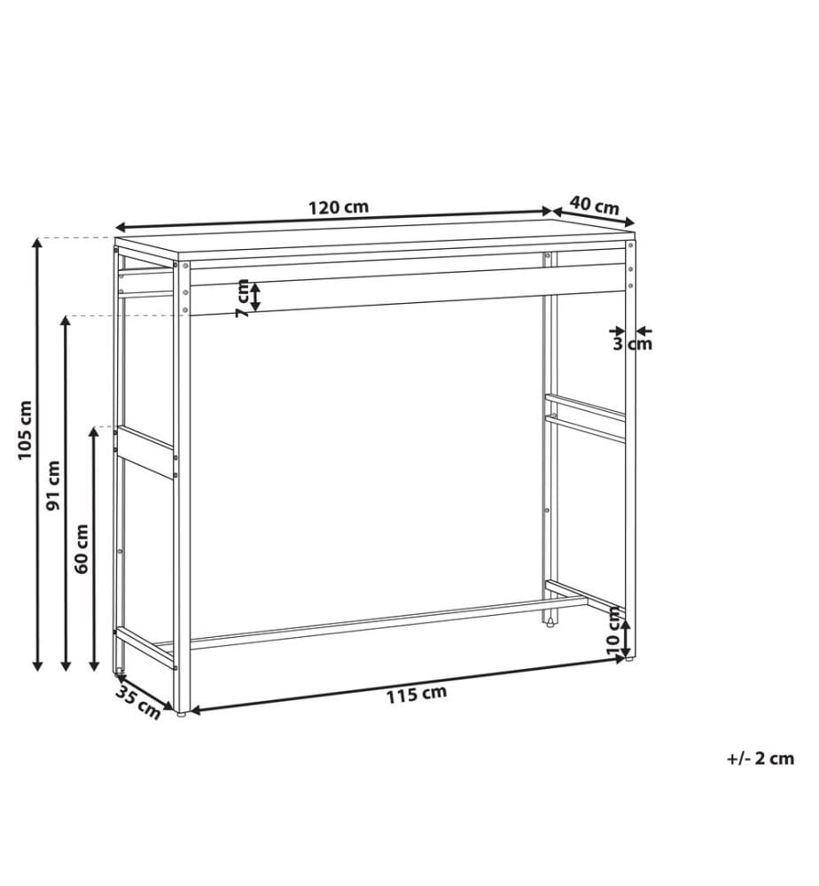 Table de bar pour l'extérieur MAENZA Métal Noir