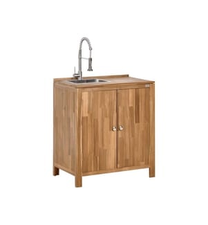Outdoor-Küchenschrank mit Spüle VENOSA Akazienholz Braun / Silber