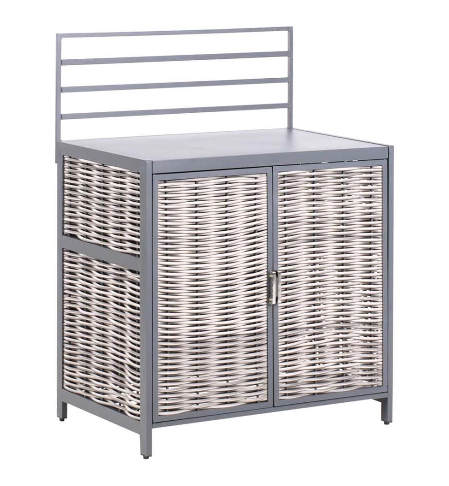 Outdoor-Küche 4er Set mit Spüle MIRADOR Polyrattan Grau