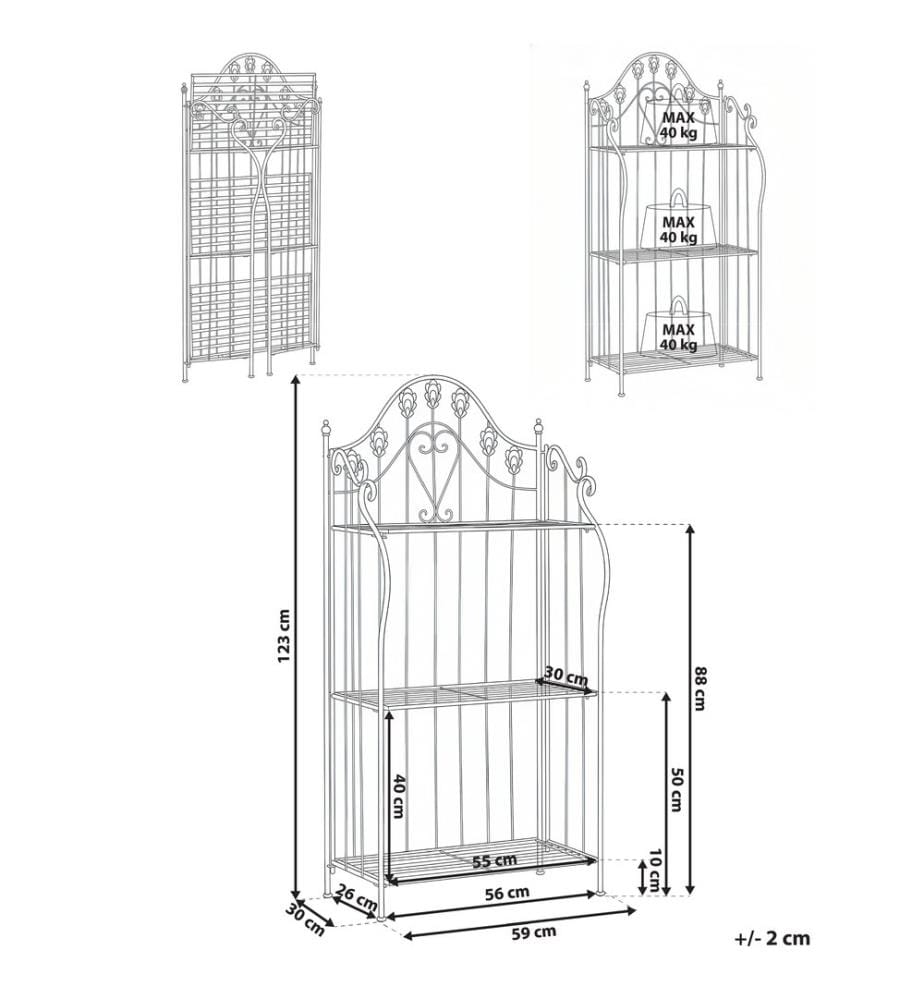 Meuble de rangement VISANO Métal 59 cm 30 cm Gris