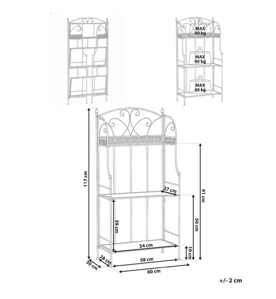 Meuble de rangement VILLADOSE Métal 60 cm 30 cm Gris