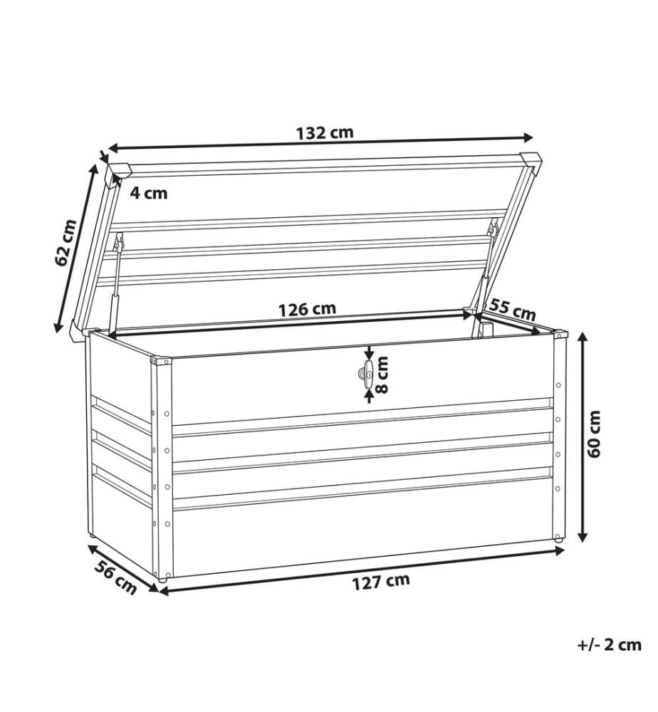 Aufbewahrungsbox CEBROSA 132 cm 62 cm Hellgrau