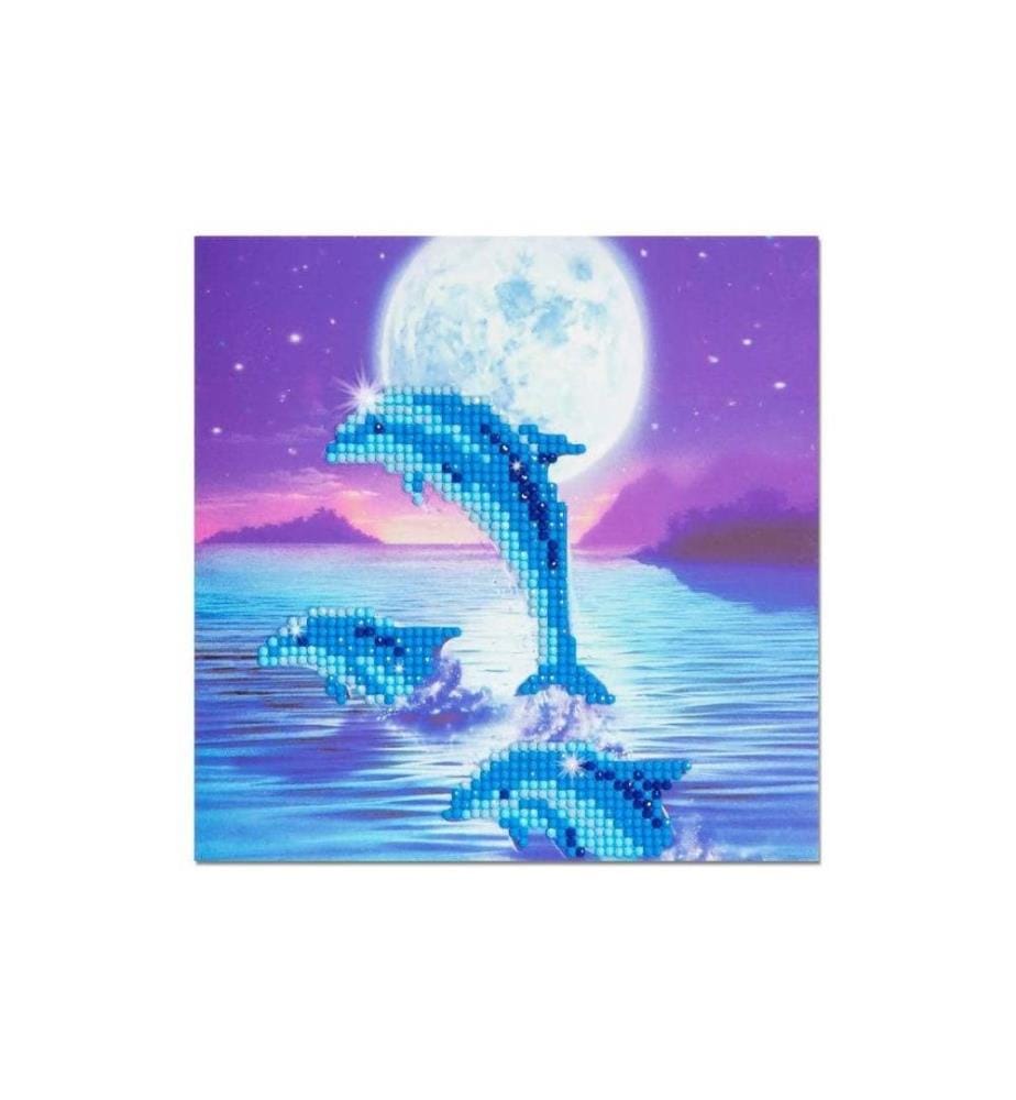 CRAFT BUDDY - Bastelset Crystal Art Card Dolphin Pod