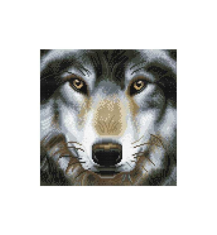 CRAFT BUDDY - Bastelset Crystal Art Kit Wolf 30 x 30 cm
