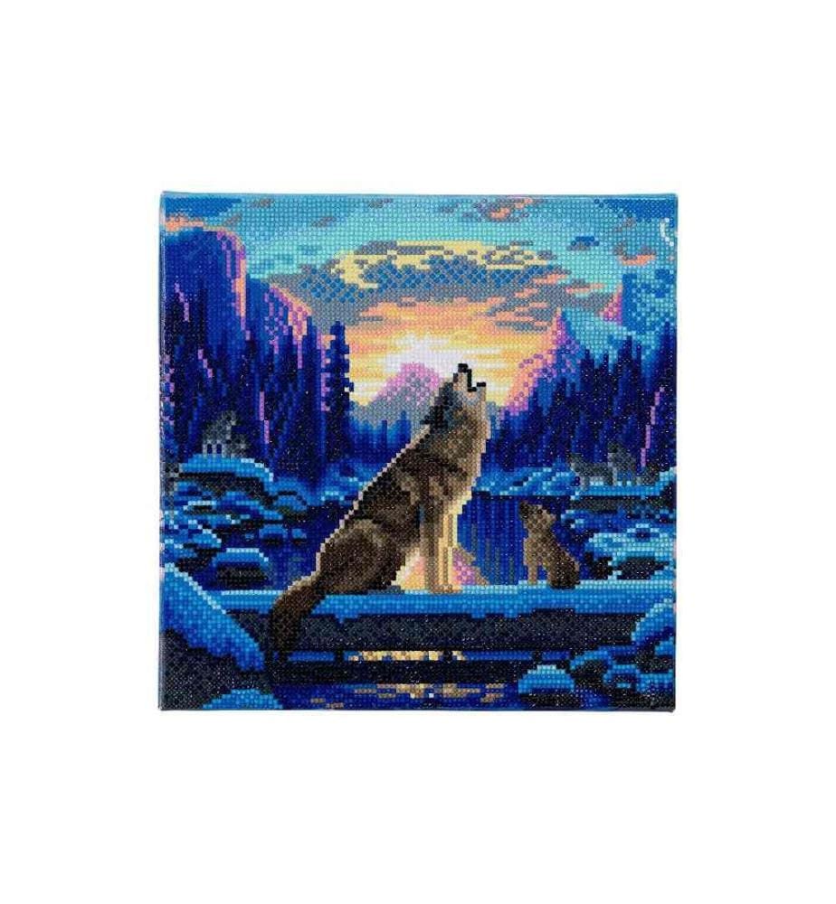 CRAFT BUDDY - Bastelset Crystal Art Kit Howling Wolves 30 x 30 cm