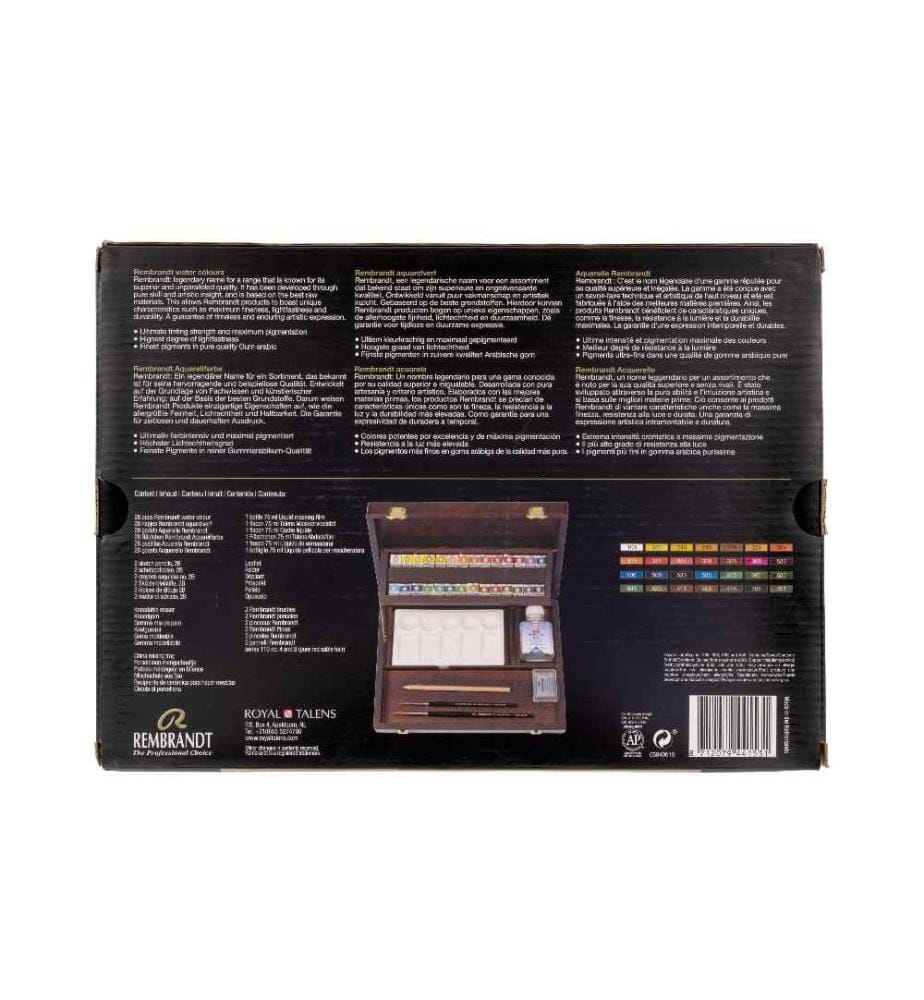 REMBRANDT - Aquarellfarbe Malkasten Professional 28 Näpfchen, Mehrfarbig