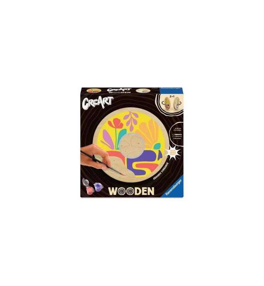 RAVENSBURGER - Peinture avec chiffres CreArt Wooden – Vibrations organiques