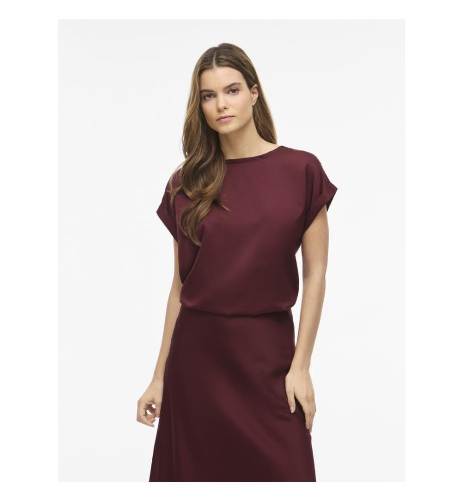 Satin-Top – Bordeauxrot