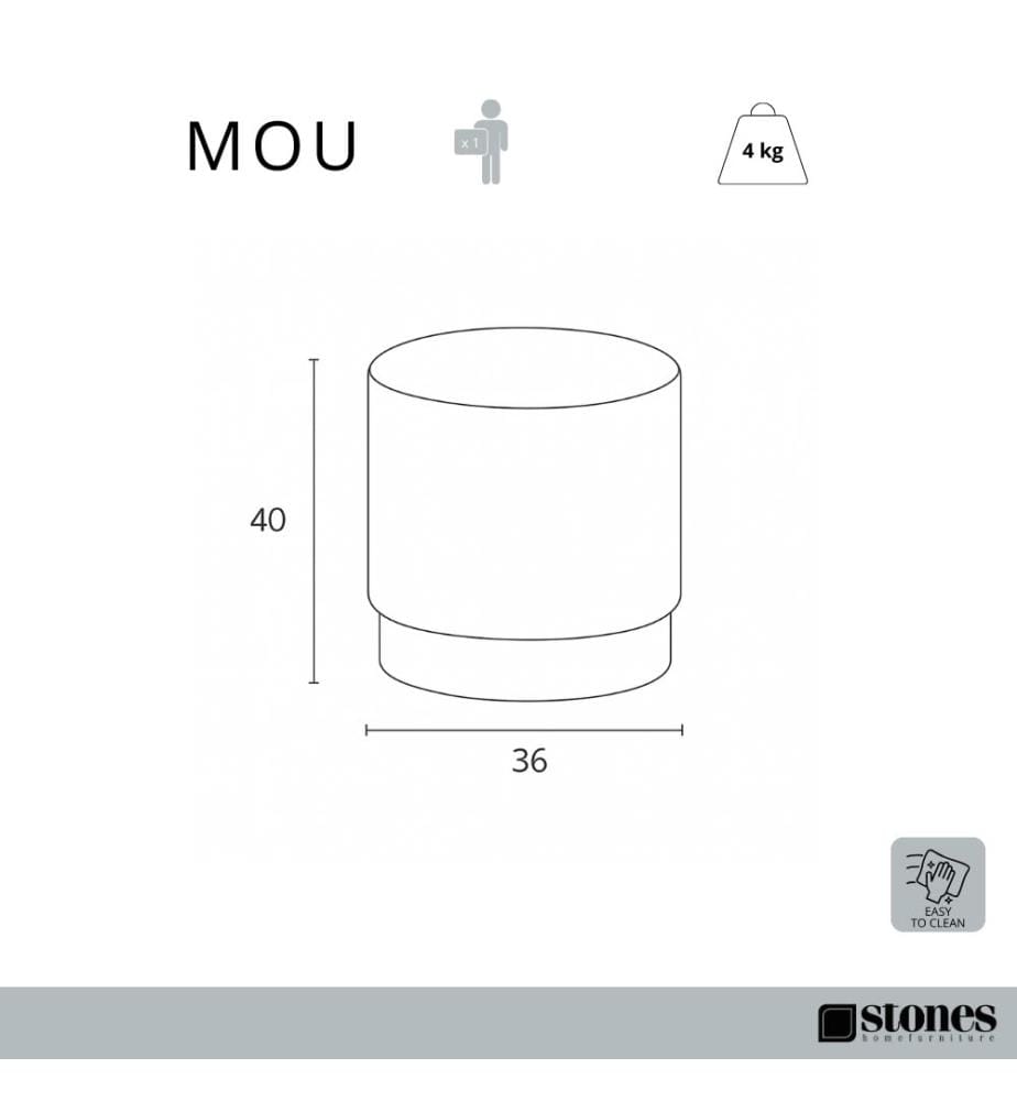 Mou Samt Pouf 36x40 cm