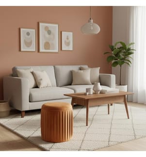 Cora Samt Pouf 35x40 cm - Orange