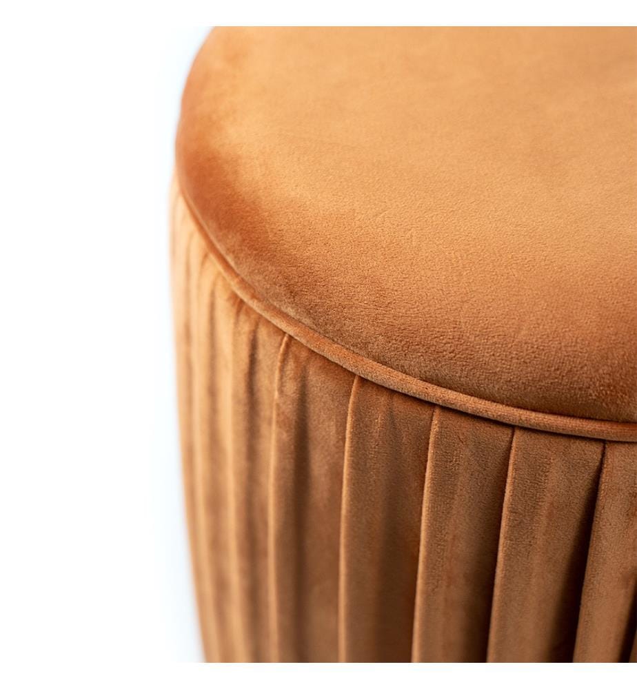 Cora Samt Pouf 35x40 cm - Orange