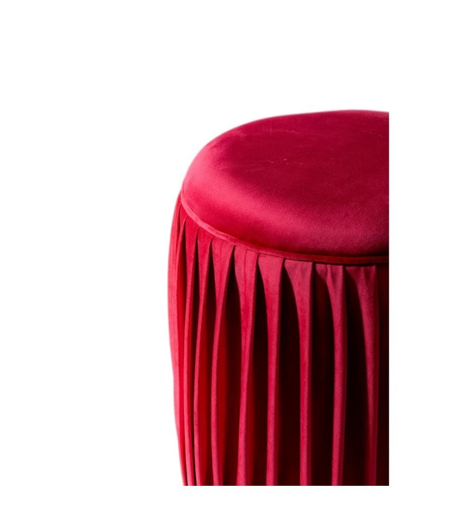 Cora Samt Pouf 35x40 cm - Fuxia