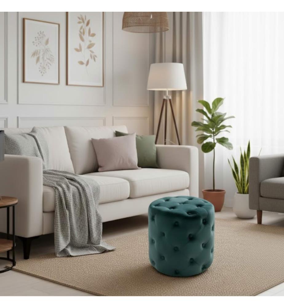 Chester Samt Pouf 48x48 cm