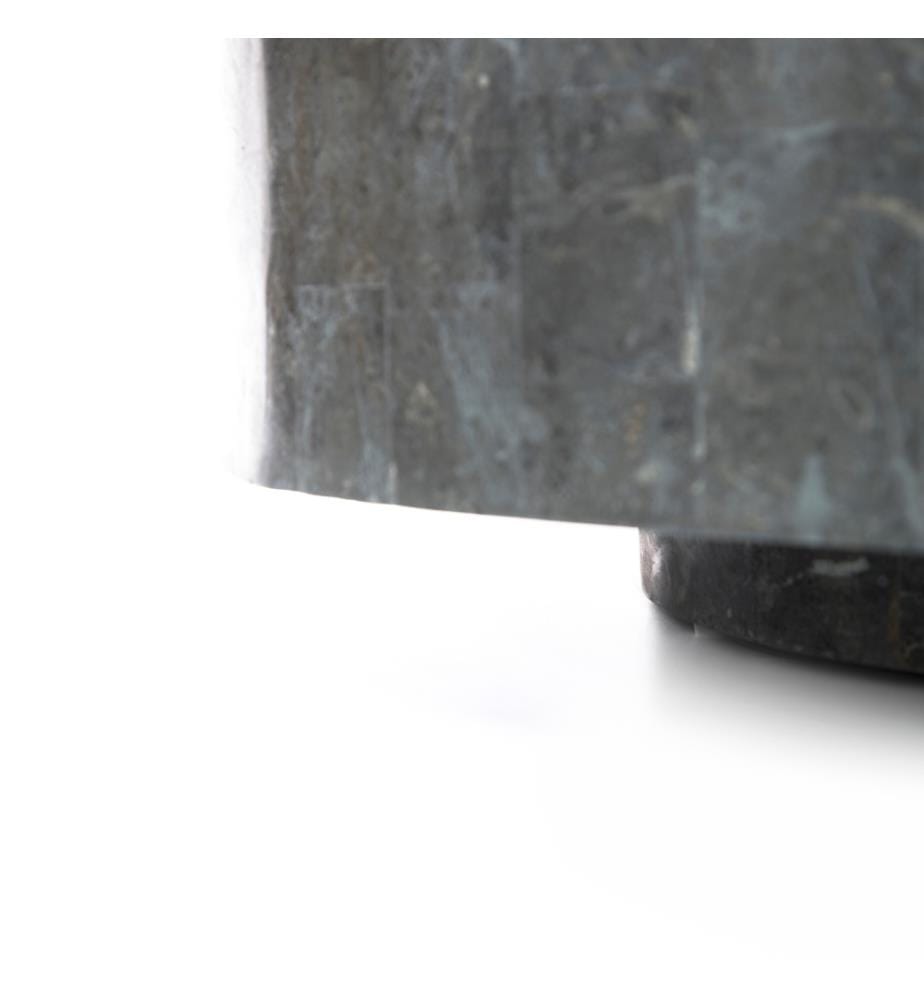 Runder Couchtisch aus Fossilstein 85x85x28 cm