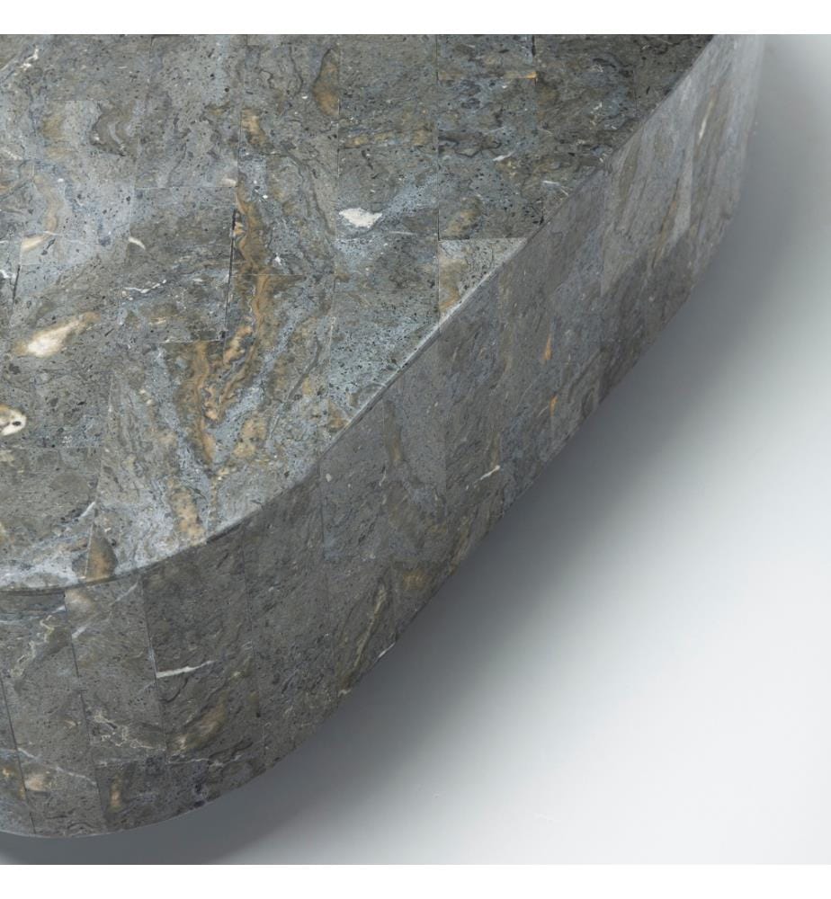 Trapezio Table basse en pierre fossile 100x52x28 cm