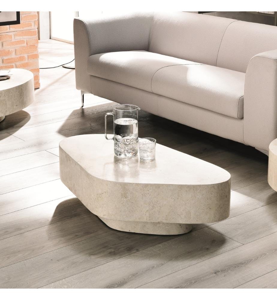 Trapezio Table basse en pierre fossile 100x52x28 cm