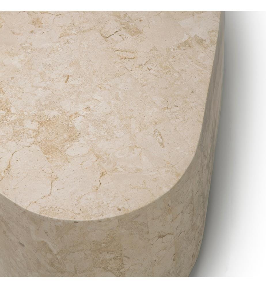 Trapezio Table basse en pierre fossile 100x52x28 cm