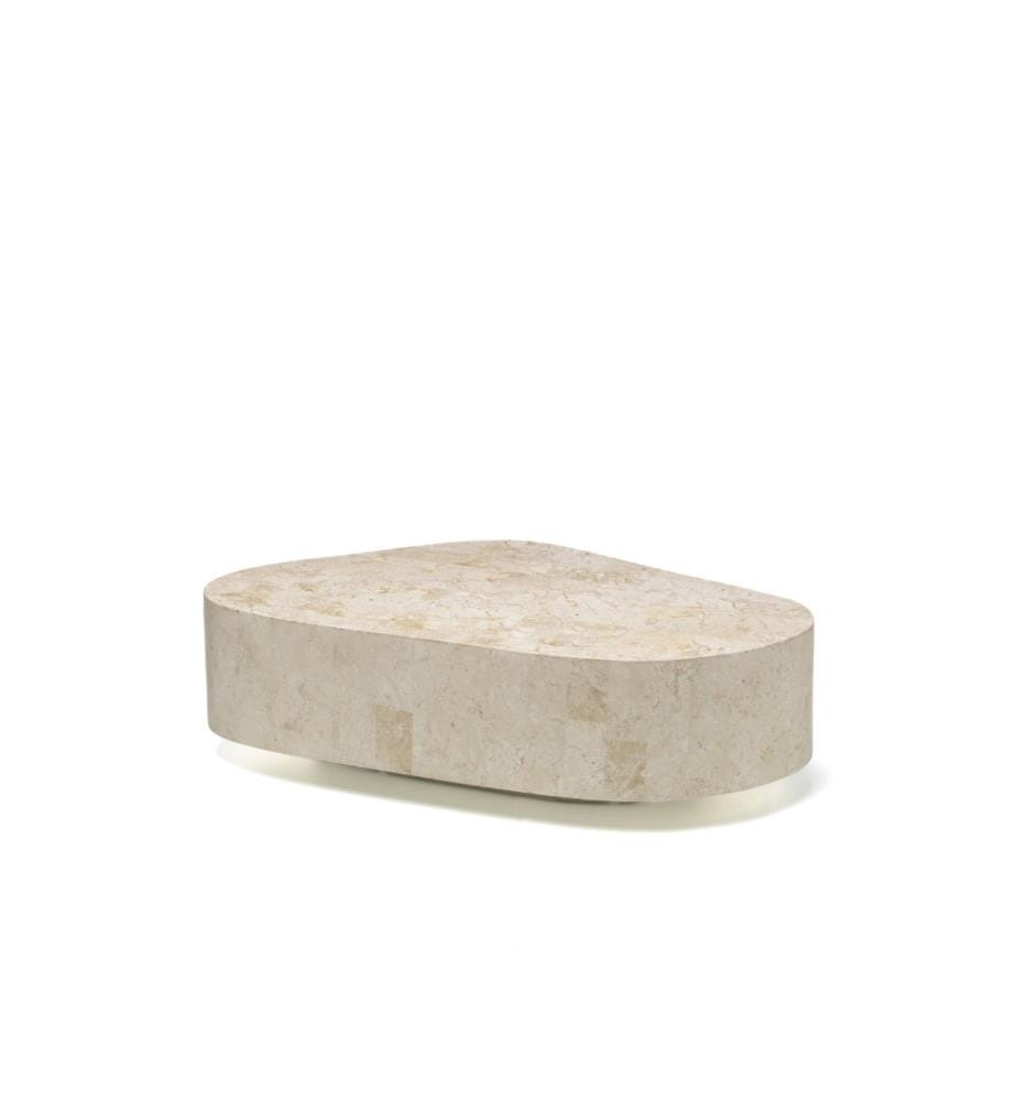 Trapezio Table basse en pierre fossile 100x52x28 cm