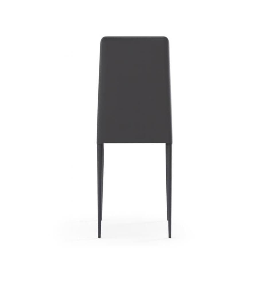 4er Set Cleo Kunstlederstühle 41x42x95 cm - Dunkelgrau und Schwarz