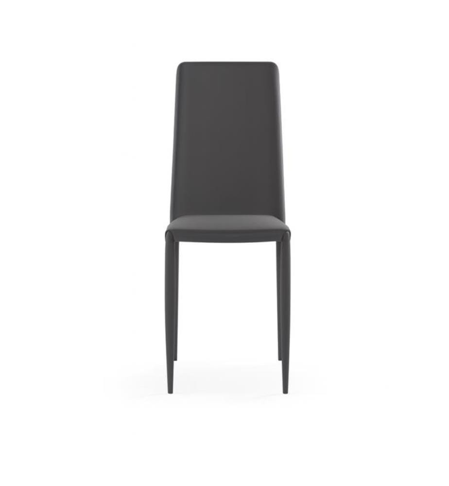 4er Set Cleo Kunstlederstühle 41x42x95 cm - Dunkelgrau und Schwarz