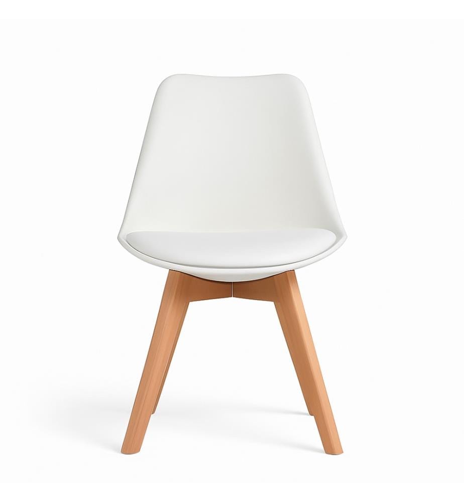 4er-Set Carlotta Stühle aus Polypropylen 52x48,5x82 cm - Weiss und Braun