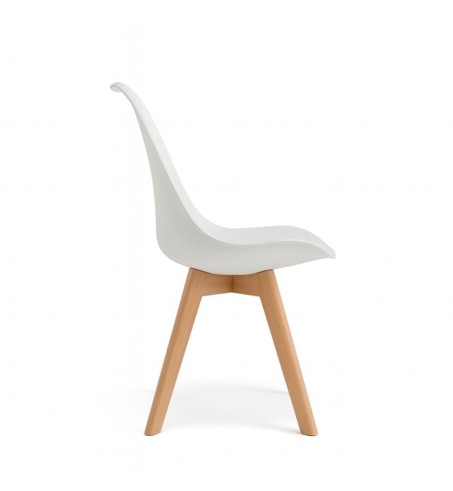 4er-Set Carlotta Stühle aus Polypropylen 52x48,5x82 cm - Weiss und Braun