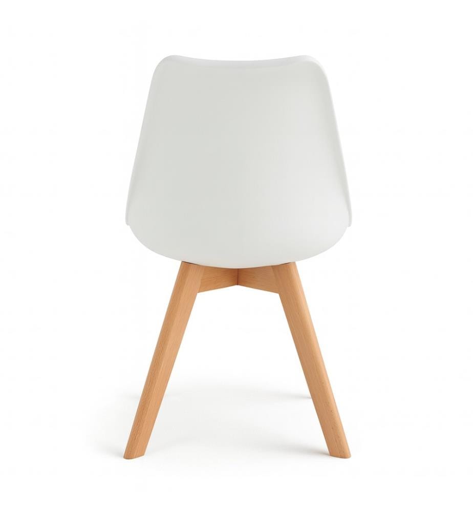 4er-Set Carlotta Stühle aus Polypropylen 52x48,5x82 cm - Weiss und Braun