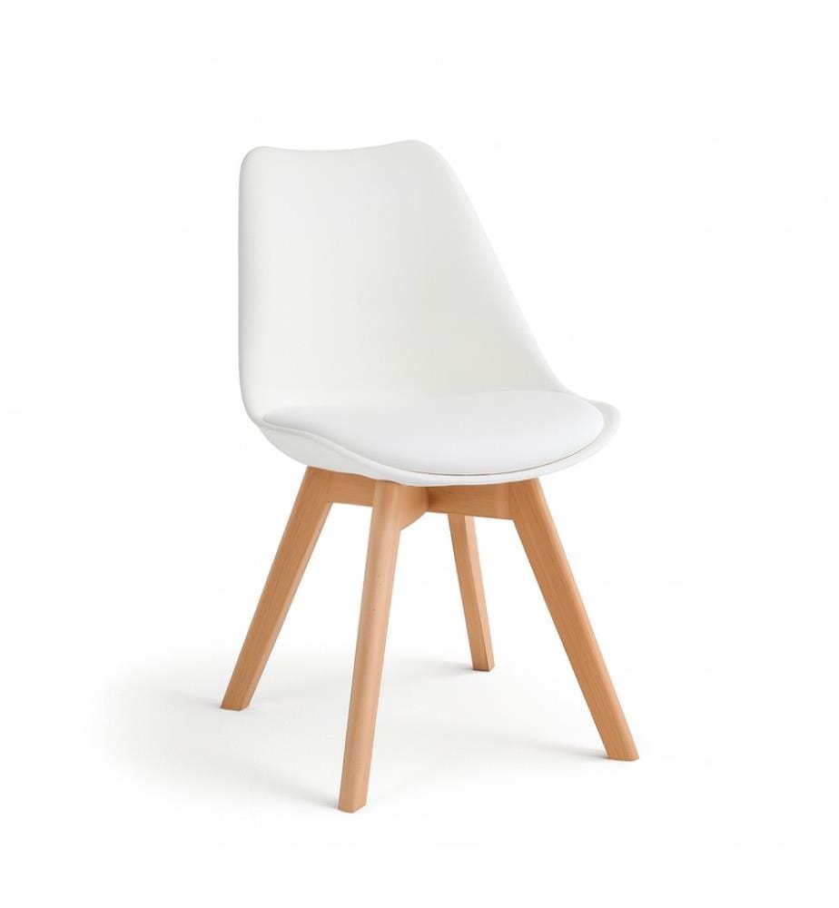 4er-Set Carlotta Stühle aus Polypropylen 52x48,5x82 cm - Weiss und Braun