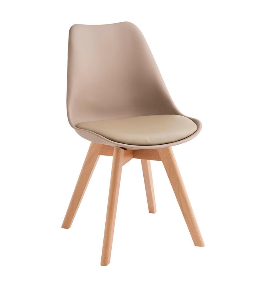 4er-Set Carlotta Stühle aus Polypropylen 52x48,5x82 cm - Grau und Braun