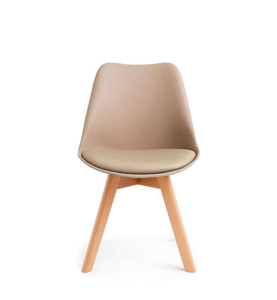 4er-Set Carlotta Stühle aus Polypropylen 52x48,5x82 cm - Grau und Braun