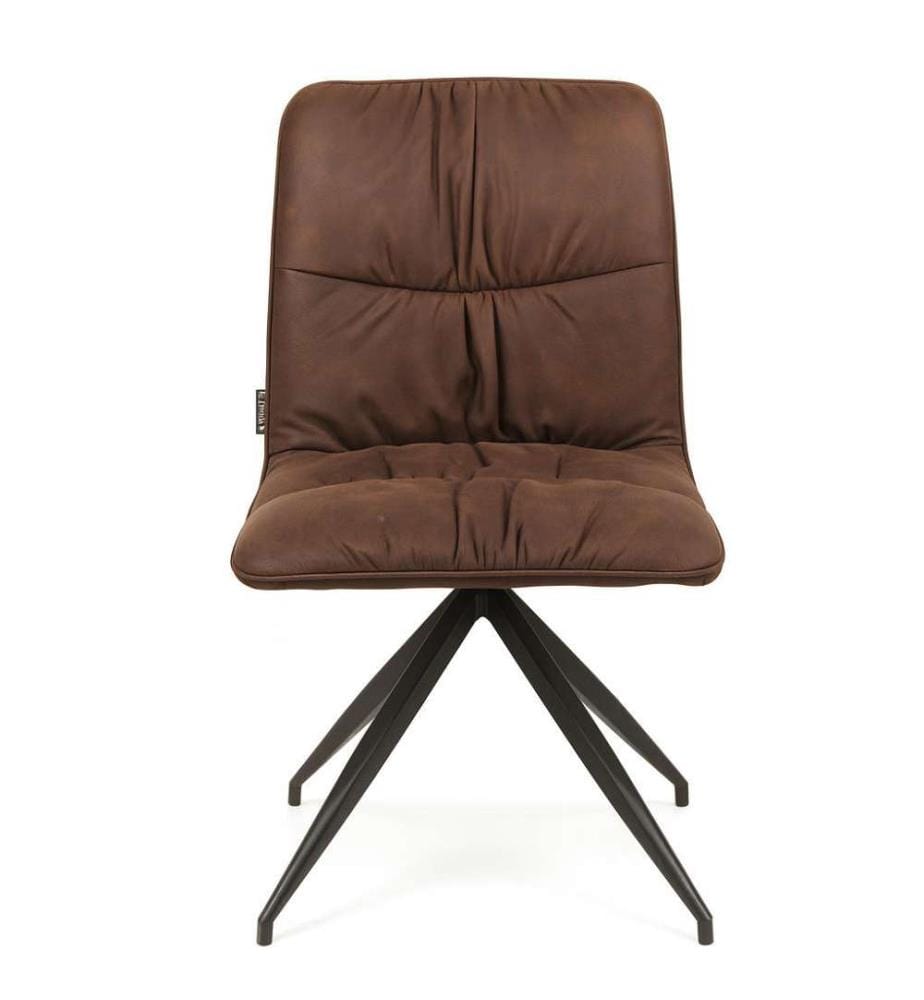 2er-Set Alba gepolsterte Stühle mit Metallbeinen 38x43x86 cm - Braun und Schwarz