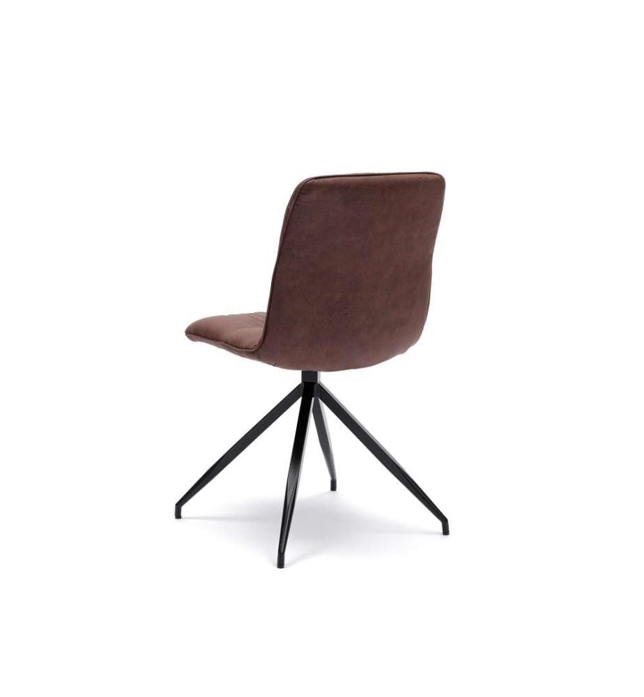 2er-Set Alba gepolsterte Stühle mit Metallbeinen 38x43x86 cm - Braun und Schwarz