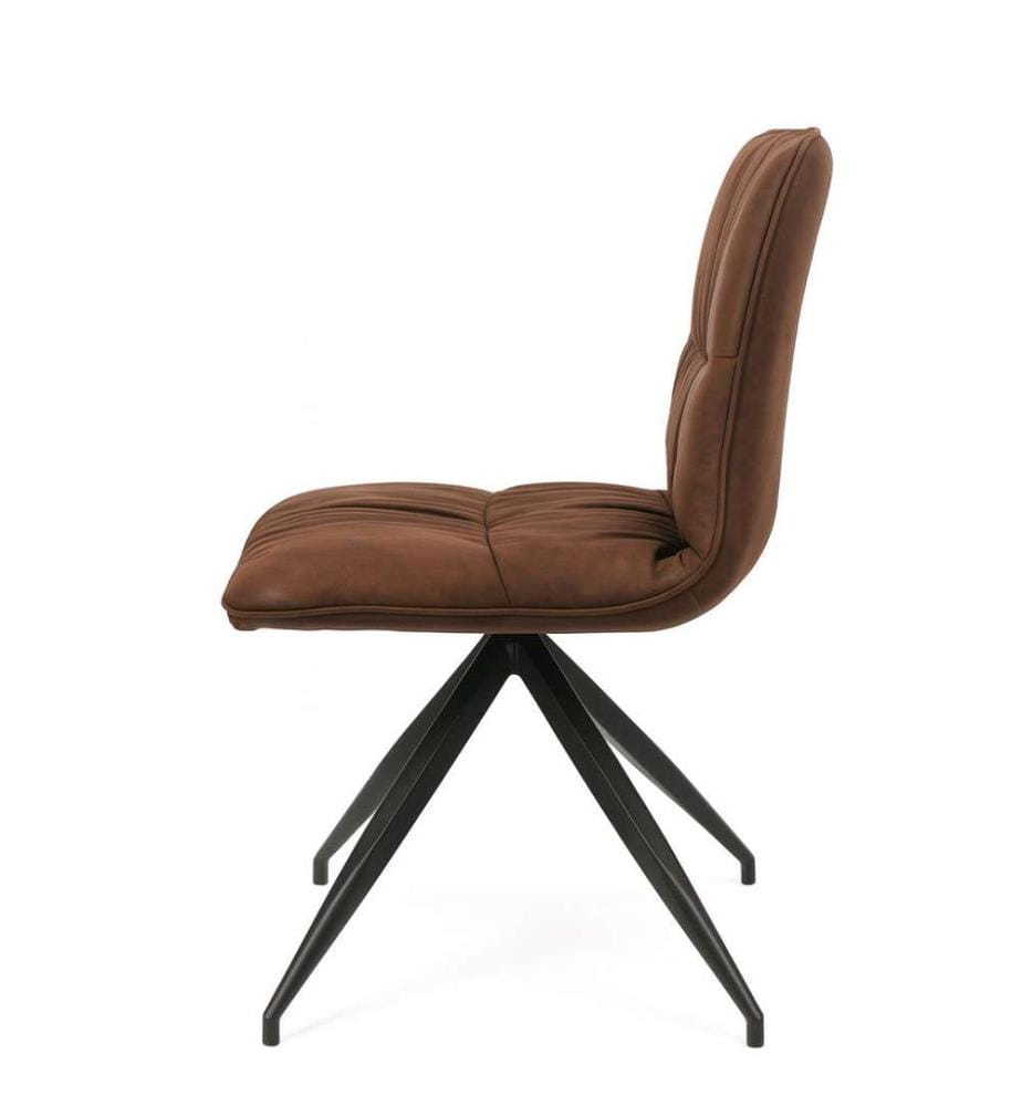 2er-Set Alba gepolsterte Stühle mit Metallbeinen 38x43x86 cm - Braun und Schwarz
