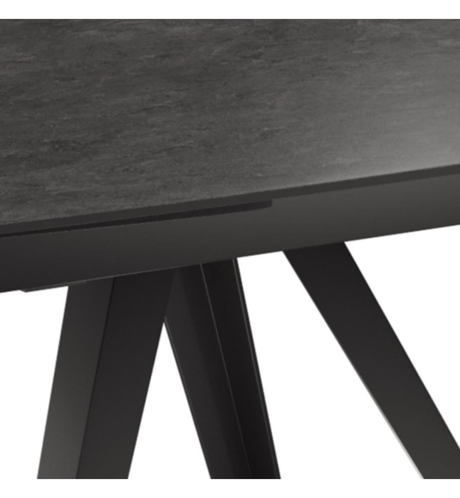Kyoto Ausziehbarer Tisch 120/180x90 cm - Dunkelgrau und Schwarz