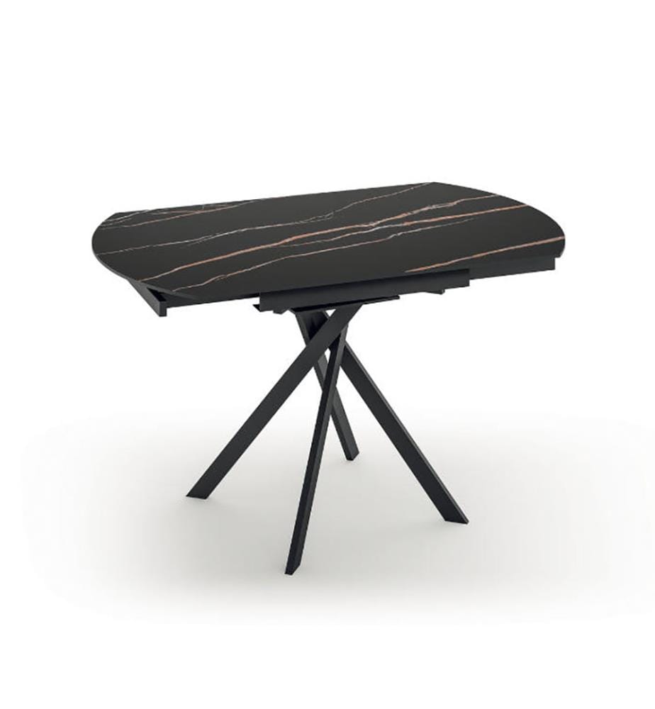 Ausziehbarer Rolltisch 120x80/120 cm - Schwarz