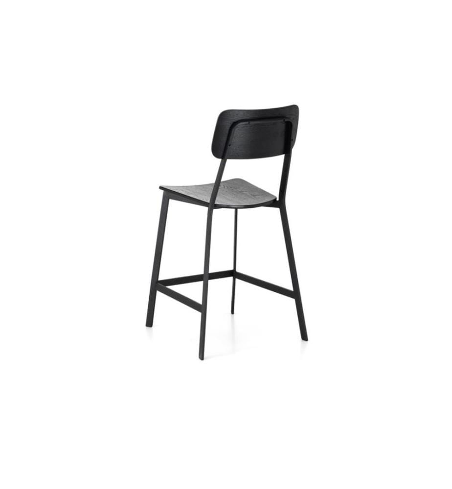 2er Set Woody Lackierte Holzhocker 51x51x97 cm - Rücken