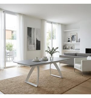 Barret Ausziehbarer Tisch 170/270x90 cm - Dunkelgrau und Weiss