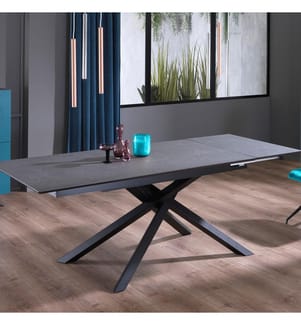 xavier Ausziehbarer Tisch 170/270x90 cm - Dunkelgrau und Schwarz