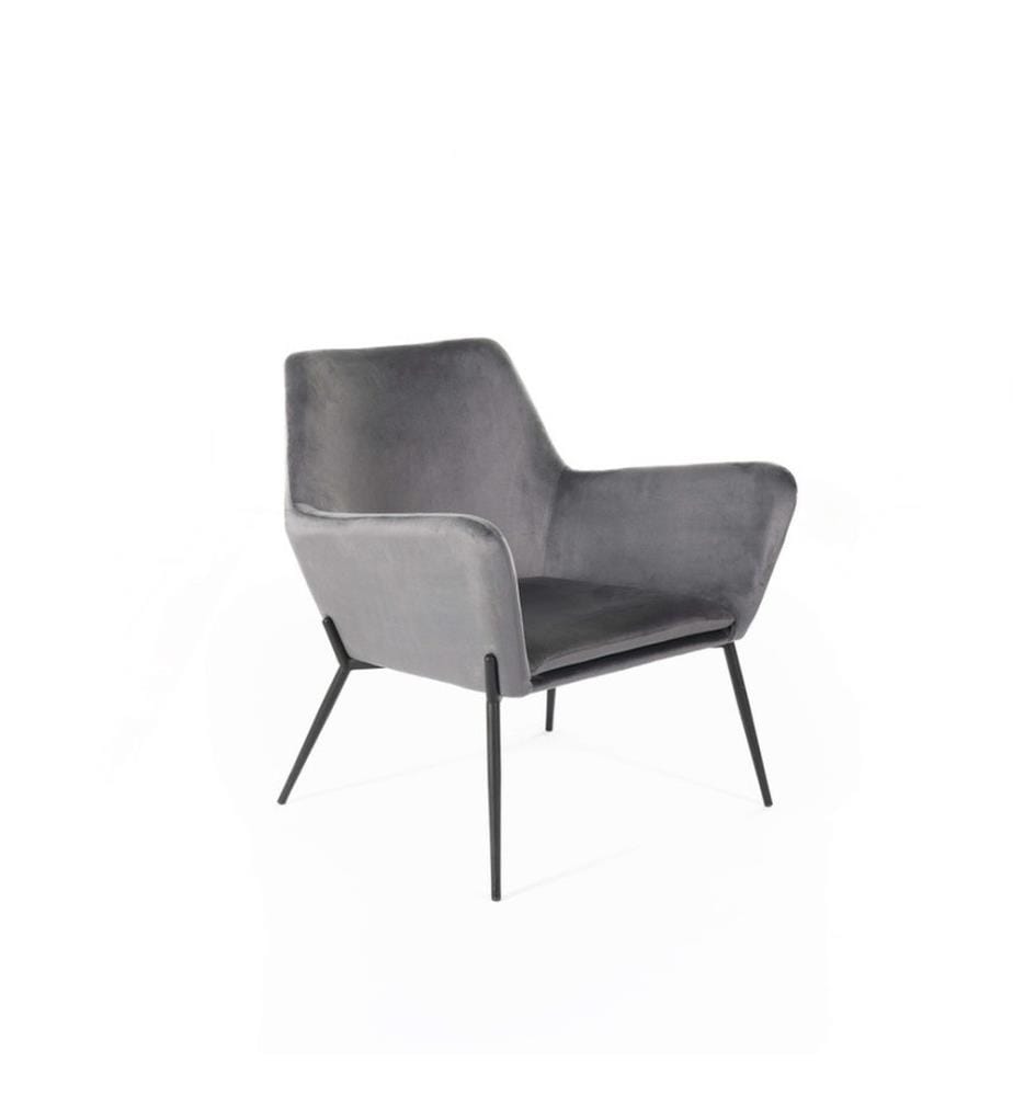 Gin Samt Sessel 54x71x70 cm - Anthrazit und Schwarz