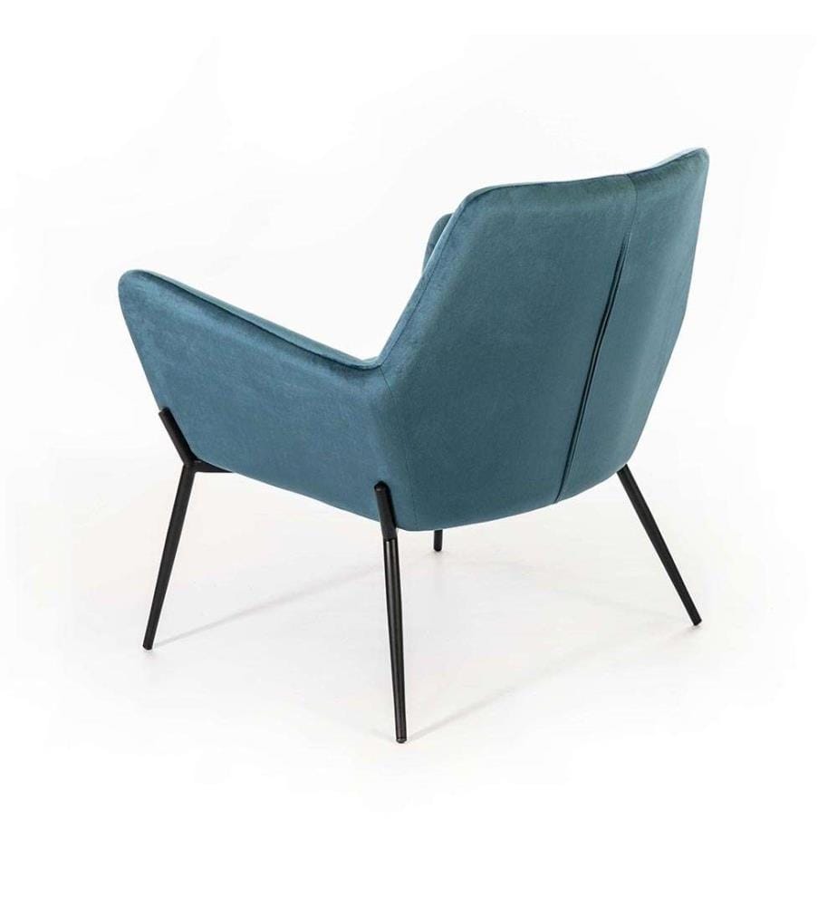 Gin Samt Sessel 54x71x70 cm - Blau und Schwarz