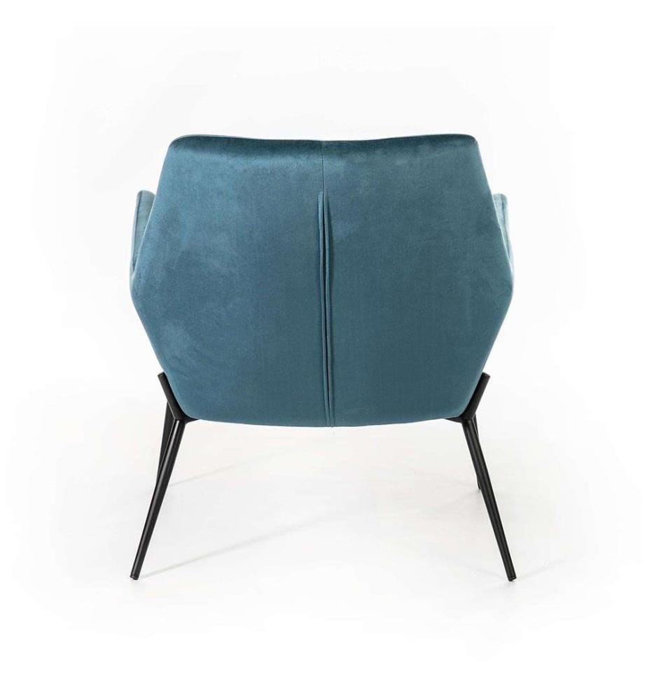 Gin Samt Sessel 54x71x70 cm - Blau und Schwarz
