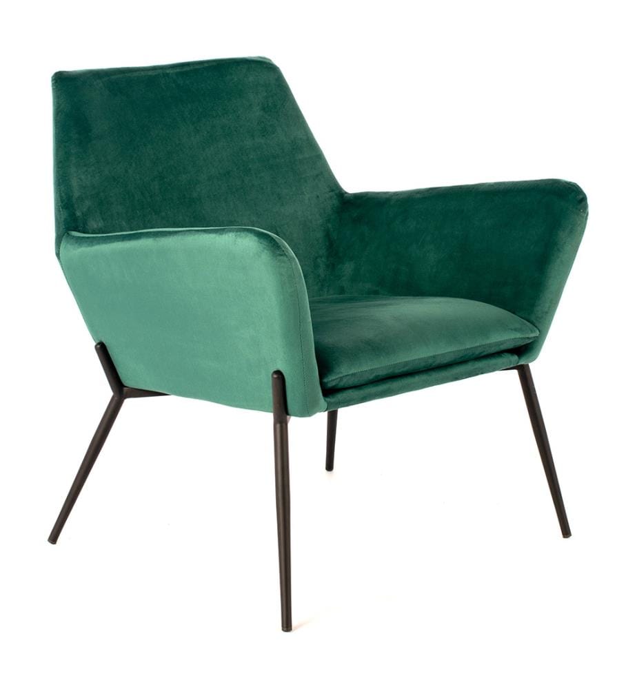 Gin Samt Sessel 54x71x70 cm - Grün und Schwarz
