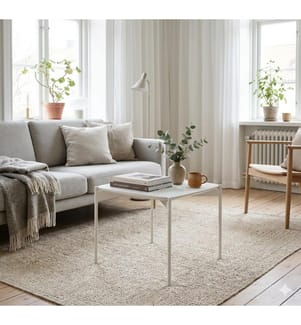 Ivy Couchtisch mit Keramikplatte 43,5x43,5x35 - Weiss